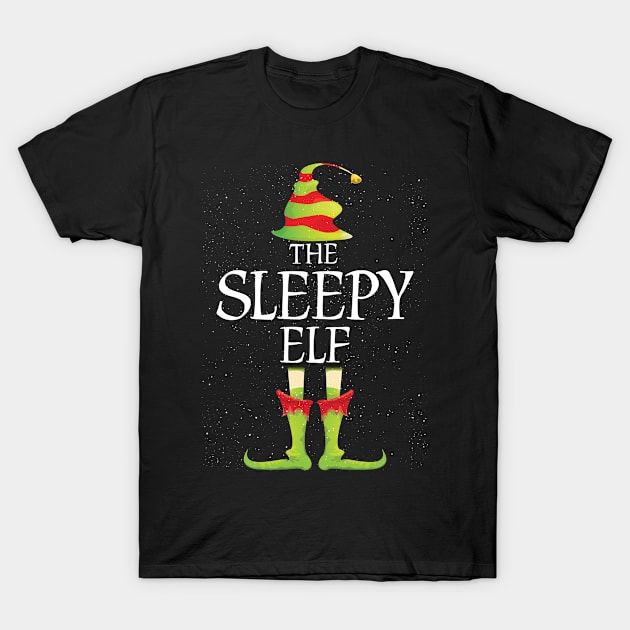 Sleepy Elf Family Matching Christmas Group Funny Gift T-Shirt by Davishasari